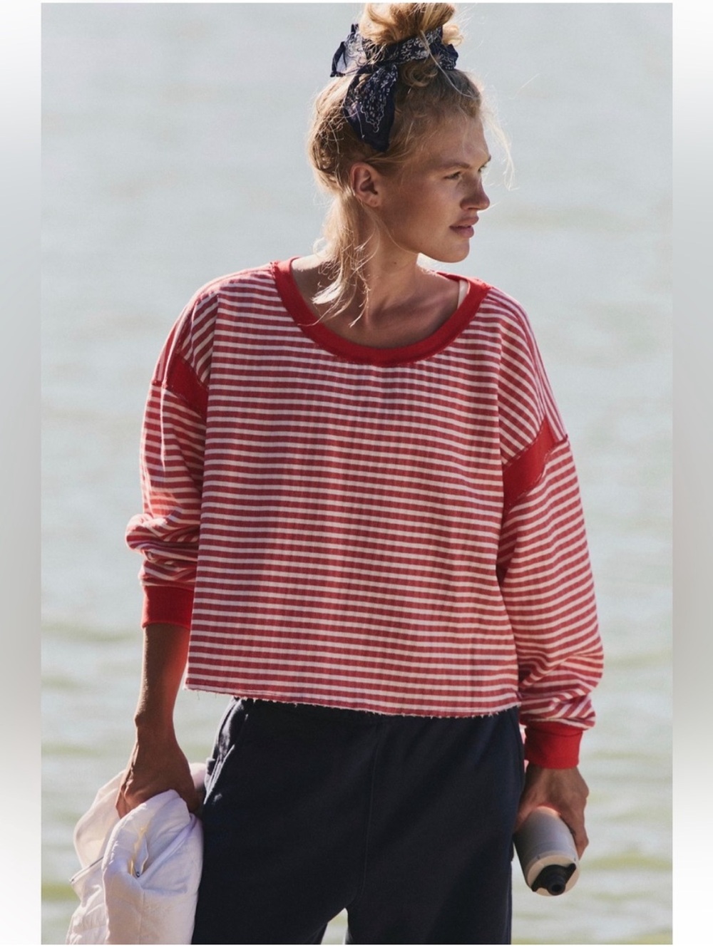 NWT FP Movement by Free People My Time Textured Layer Victory Red Size Small